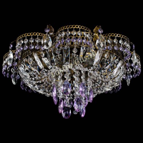 Люстра Камея №4 под бронзу фиолетовая в Самаре Гусь Хрустальный