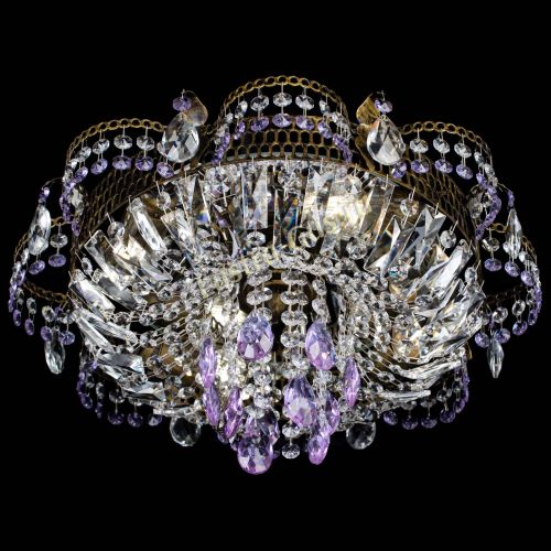 Люстра Камея №4 под бронзу фиолетовая в Самаре Гусь Хрустальный