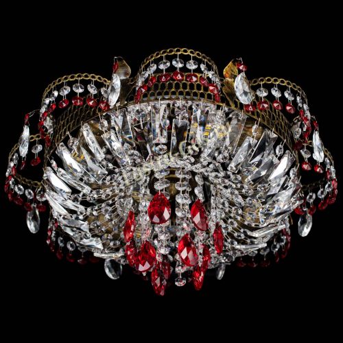 Люстра Камея №4 под бронзу красная в Самаре Гусь Хрустальный