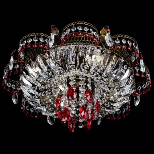 Люстра Камея №4 под бронзу красная в Самаре Гусь Хрустальный