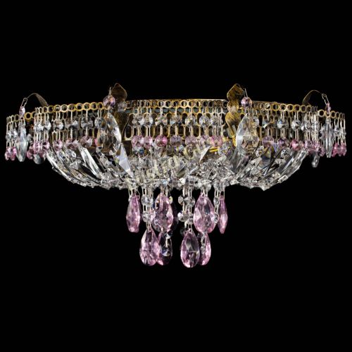 Люстра Камея №4 под бронзу розовая в Самаре Гусь Хрустальный