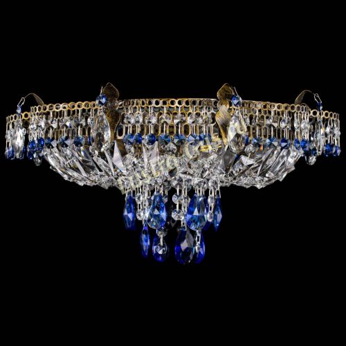 Люстра Камея №4 под бронзу синяя в Самаре Гусь Хрустальный