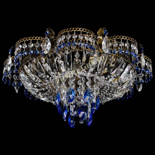 Люстра Камея №4 под бронзу синяя в Самаре Гусь Хрустальный
