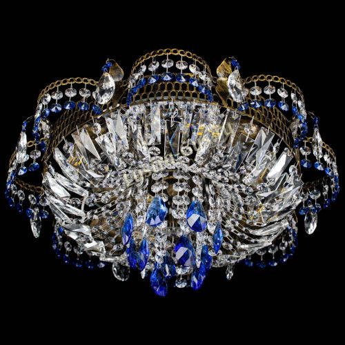 Люстра Камея №4 под бронзу синяя в Самаре Гусь Хрустальный