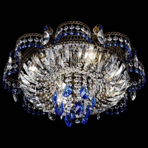 Люстра Камея №4 под бронзу синяя в Самаре Гусь Хрустальный