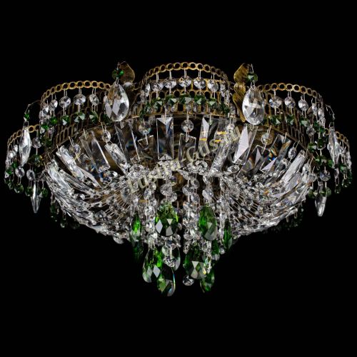 Люстра Камея №4 под бронзу зеленая в Самаре Гусь Хрустальный