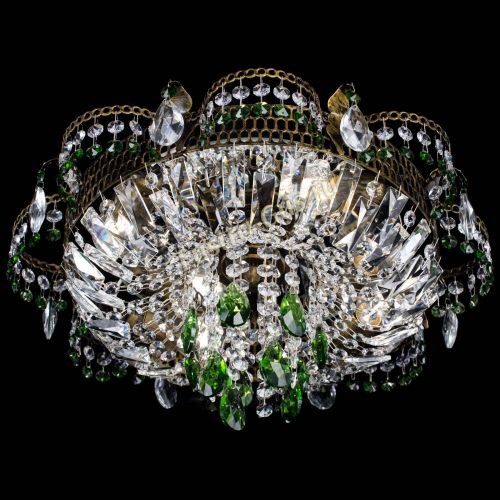 Люстра Камея №4 под бронзу зеленая в Самаре Гусь Хрустальный