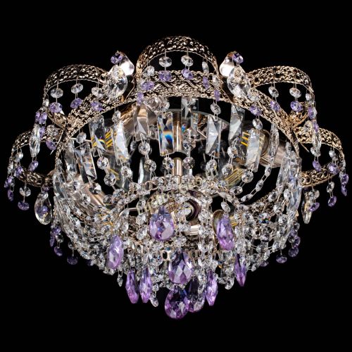 Люстра Камея Флора №4 фиолетовая в Самаре Гусь Хрустальный