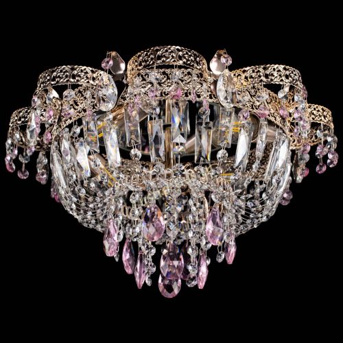 Люстра Камея Флора №4 розовая в Самаре Гусь Хрустальный