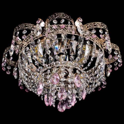 Люстра Камея Флора №4 розовая в Самаре Гусь Хрустальный