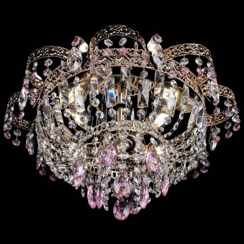 Люстра Камея Флора №4 розовая в Самаре Гусь Хрустальный