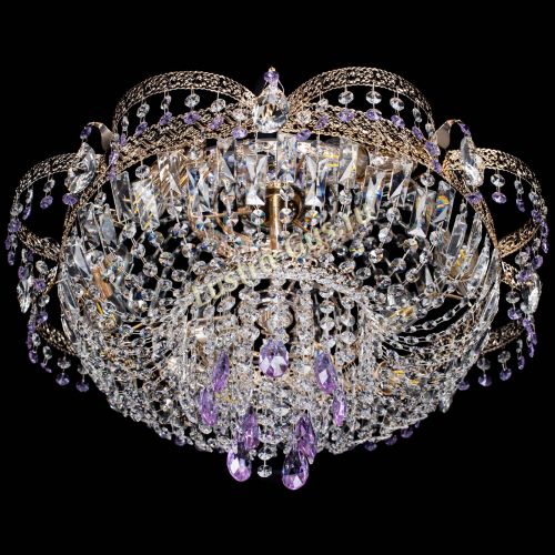 Люстра Камея Флора Журавлик №6 фиолетовая в Самаре Гусь Хрустальный