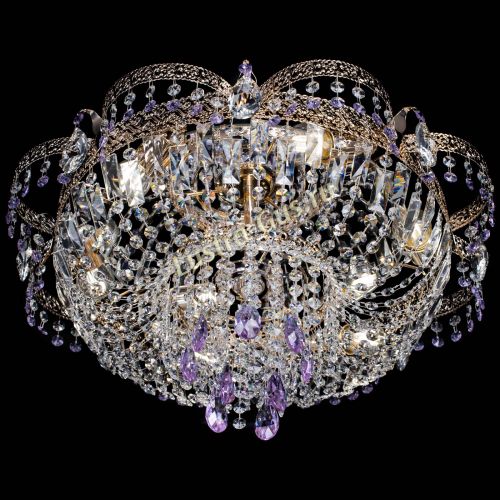 Люстра Камея Флора Журавлик №6 фиолетовая в Самаре Гусь Хрустальный