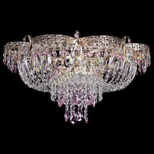 Люстра Камея Флора Журавлик №6 розовая в Самаре Гусь Хрустальный