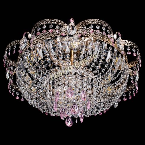 Люстра Камея Флора Журавлик №6 розовая в Самаре Гусь Хрустальный