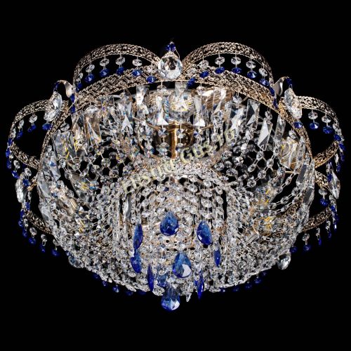 Люстра Камея Флора Журавлик №6 синяя в Самаре Гусь Хрустальный