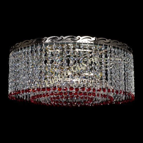 Люстра Капель оптикон №2 красная в Самаре Гусь Хрустальный