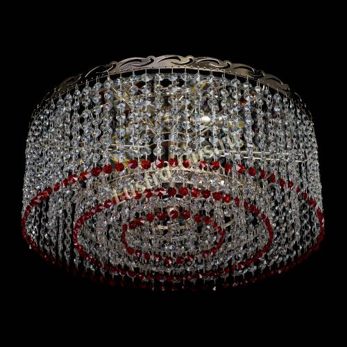 Люстра Капель оптикон №2 красная в Самаре Гусь Хрустальный