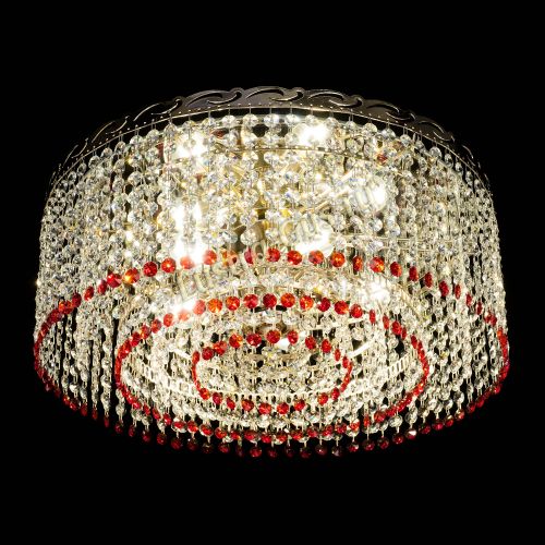 Люстра Капель оптикон №2 красная в Самаре Гусь Хрустальный