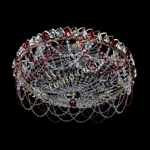 Люстра Каскад Ажур 700 мм красный в Самаре Гусь Хрустальный