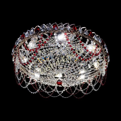 Люстра Каскад Ажур 700 мм красный в Самаре Гусь Хрустальный