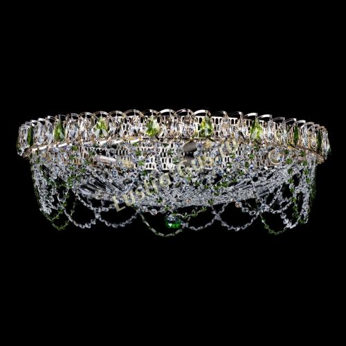Люстра Каскад Ажур 700 мм зеленый в Самаре Гусь Хрустальный