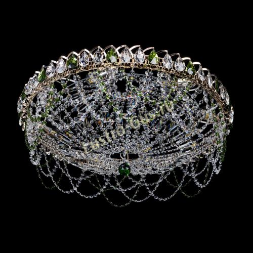 Люстра Каскад Ажур 700 мм зеленый в Самаре Гусь Хрустальный