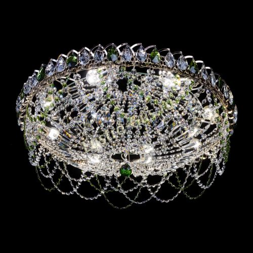 Люстра Каскад Ажур 700 мм зеленый в Самаре Гусь Хрустальный