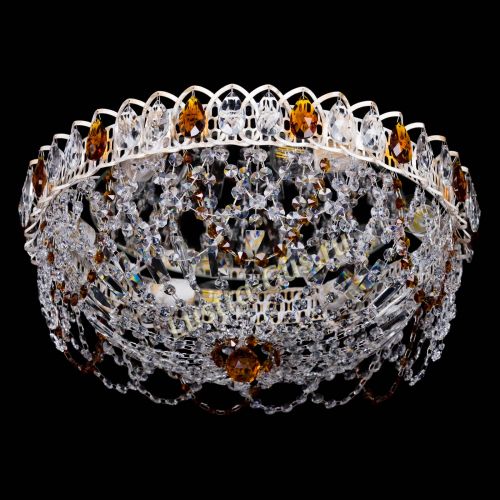 Люстра Каскад Ажур Чайная белая в Самаре Гусь Хрустальный