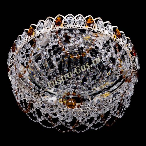 Люстра Каскад Ажур Чайная белая в Самаре Гусь Хрустальный