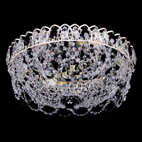 Люстра Каскад Ажур Черная белая в Самаре Гусь Хрустальный