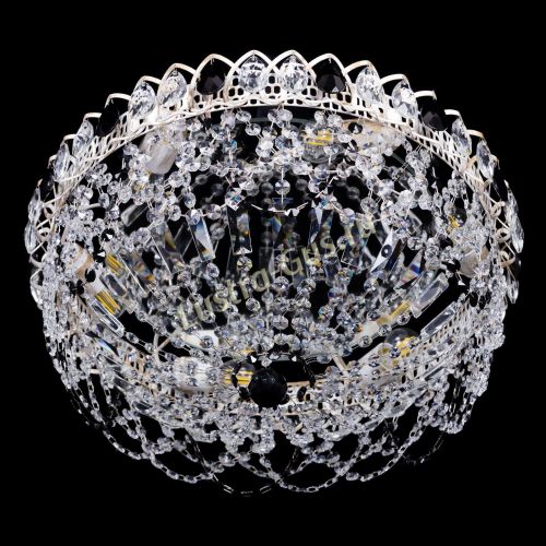 Люстра Каскад Ажур Черная белая в Самаре Гусь Хрустальный