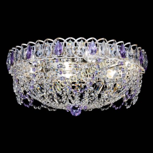 Люстра Каскад Ажур Фиолетовая белая в Самаре Гусь Хрустальный