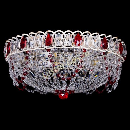 Люстра Каскад Ажур Красная белая в Самаре Гусь Хрустальный