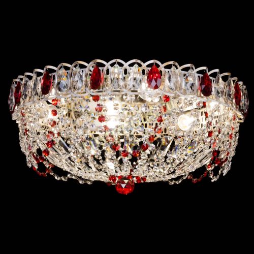 Люстра Каскад Ажур Красная белая в Самаре Гусь Хрустальный