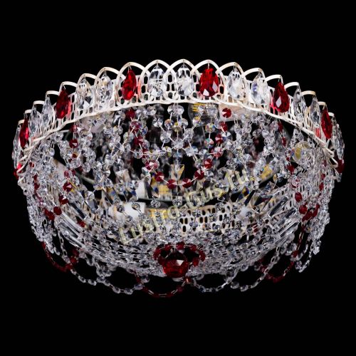 Люстра Каскад Ажур Красная белая в Самаре Гусь Хрустальный