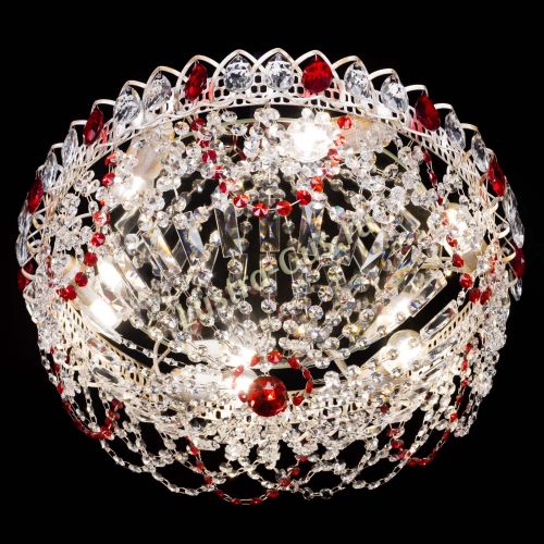 Люстра Каскад Ажур Красная белая в Самаре Гусь Хрустальный