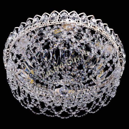 Люстра Каскад Ажур белая в Самаре Гусь Хрустальный