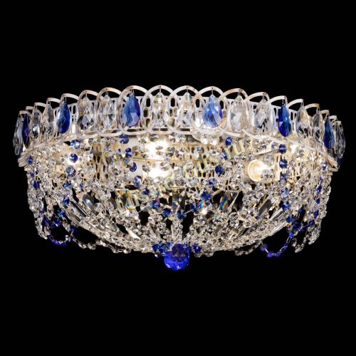 Люстра Каскад Ажур Синяя белая в Самаре Гусь Хрустальный