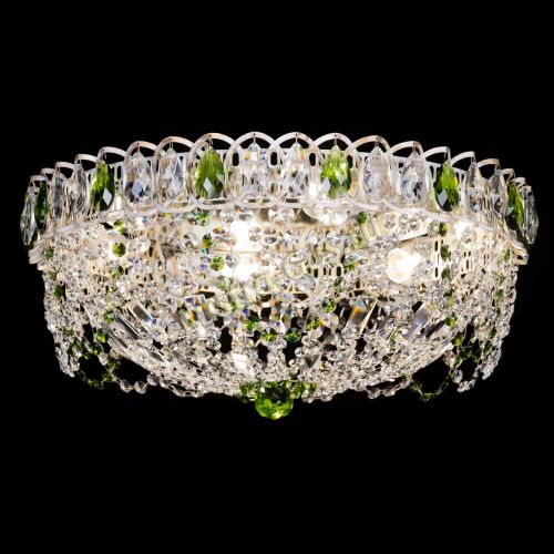 Люстра Каскад Ажур Зеленая белая в Самаре Гусь Хрустальный