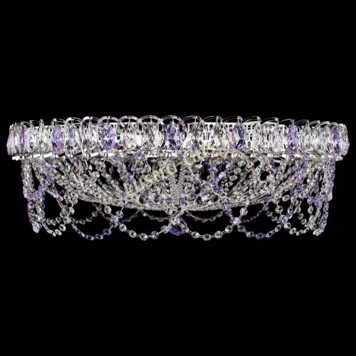 Люстра Каскад Ажур 700 мм фиолетовый в Самаре Гусь Хрустальный