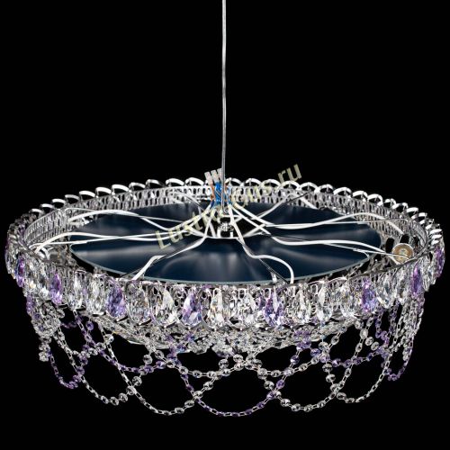 Люстра Каскад Ажур 700 мм фиолетовый в Самаре Гусь Хрустальный