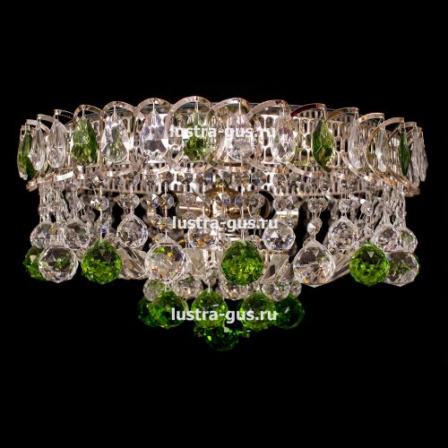 Люстра Катерина Шар Журавлик зеленая в Самаре Гусь Хрустальный