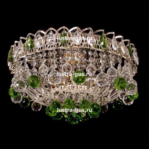 Люстра Катерина Шар Журавлик зеленая в Самаре Гусь Хрустальный