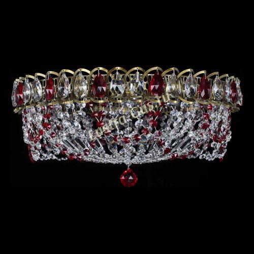 Люстра Хрустальный Каскад Ажур под бронзу Красная в Самаре Гусь Хрустальный