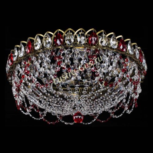 Люстра Хрустальный Каскад Ажур под бронзу Красная в Самаре Гусь Хрустальный