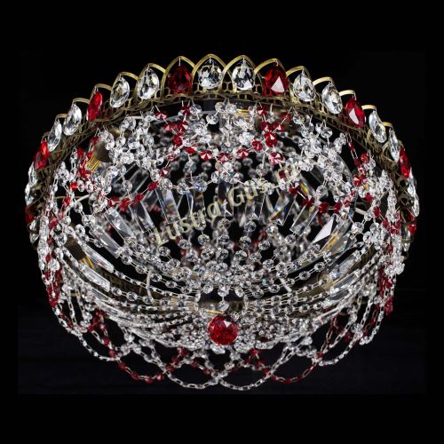 Люстра Хрустальный Каскад Ажур под бронзу Красная в Самаре Гусь Хрустальный