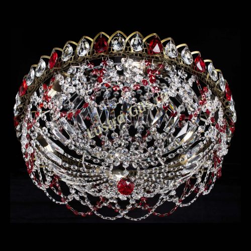 Люстра Хрустальный Каскад Ажур под бронзу Красная в Самаре Гусь Хрустальный