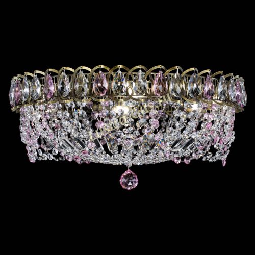 Люстра Хрустальный Каскад Ажур под бронзу Розовая в Самаре Гусь Хрустальный