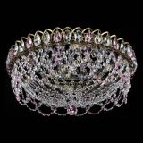 Люстра Хрустальный Каскад Ажур под бронзу Розовая в Самаре